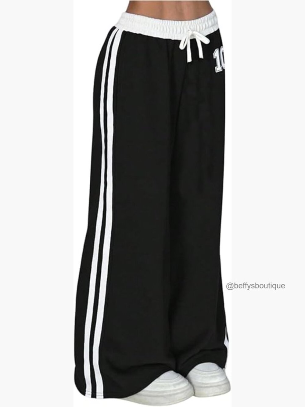 Girls Striped Baggy Sweatpants Drawstring Waist Wide Leg Track Pants